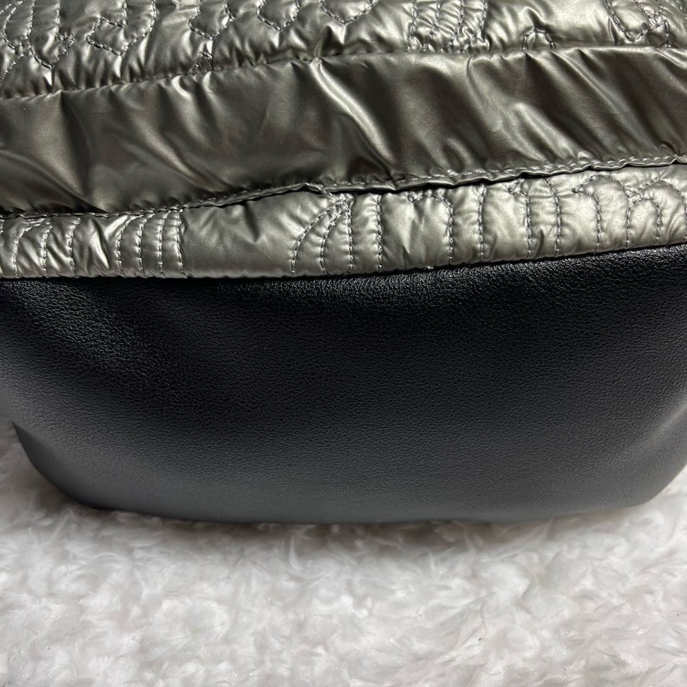 Juicy Couture Metallic quilted silver Backpack with black trim. - Picture 4 of 16